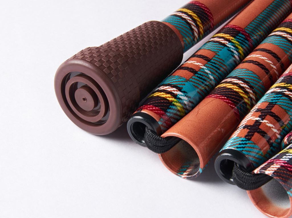 手杖編織紋橡膠止滑腳墊-棕色